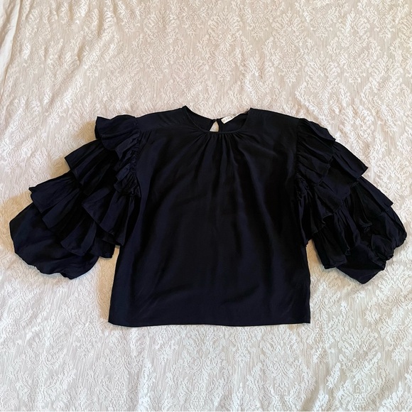 Marie Oliver Ferne ruffle sleeve top - Picture 2 of 9